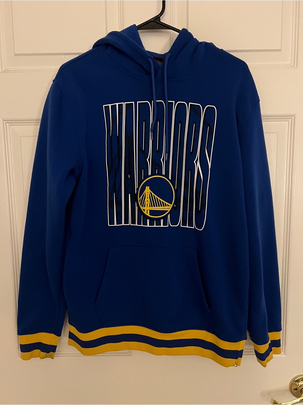 Men’s size small NBA Warriors Royal Blue Hoodie, used